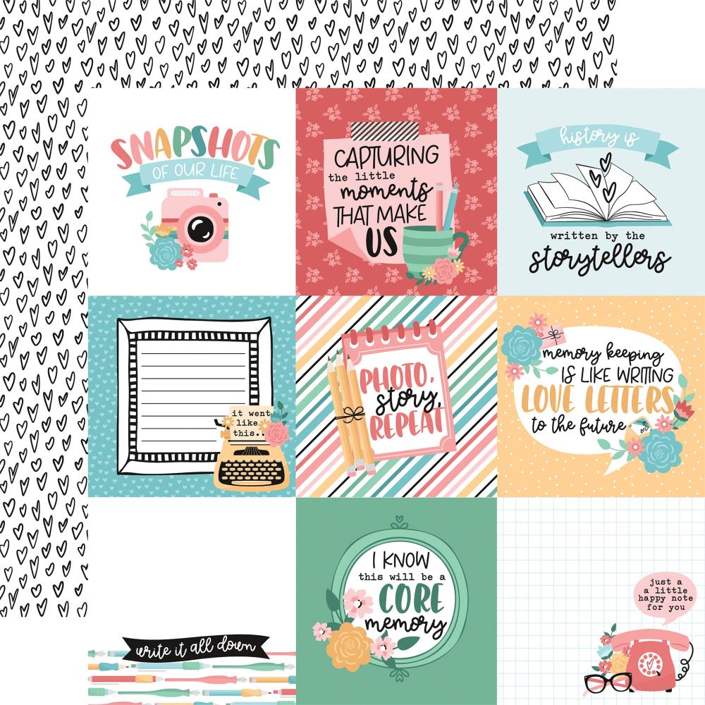 Echo Park Telling Our Story 12 x 12 Collection Kit tos360016 4X4 Journaling Cards
