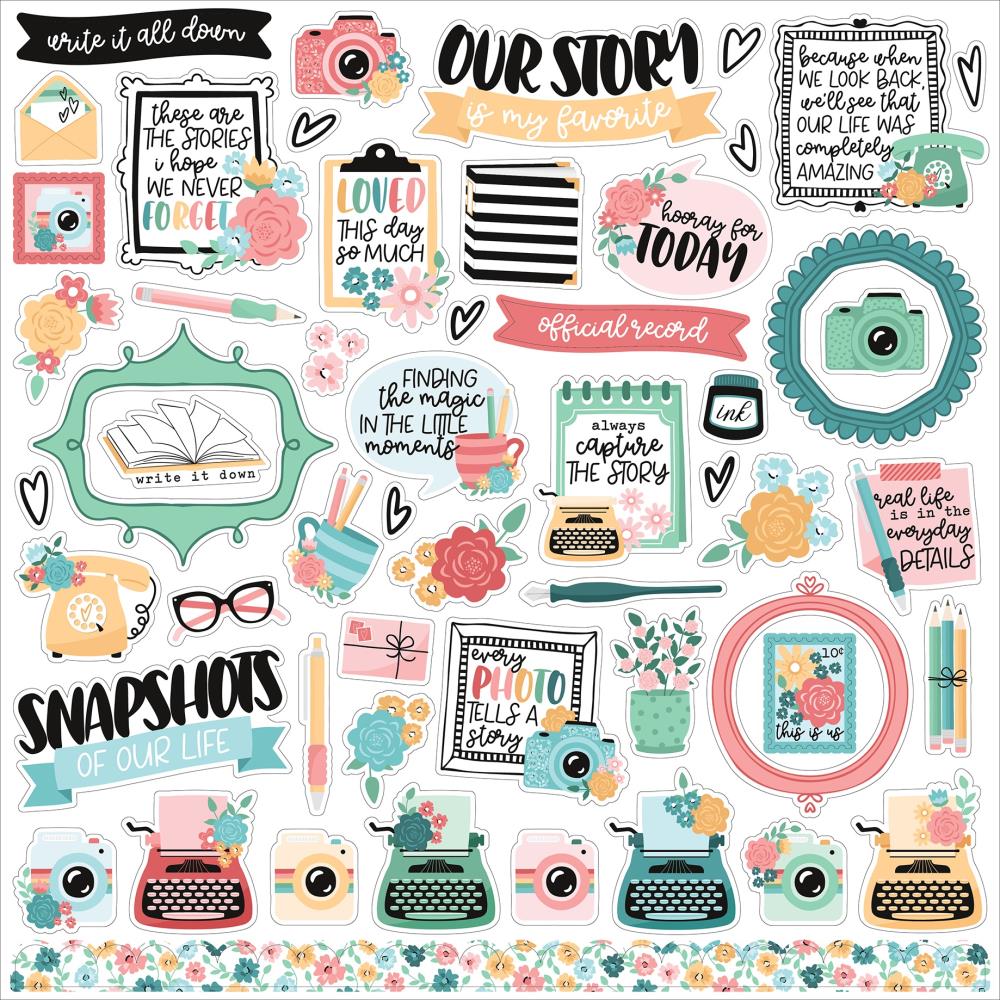 Echo Park Telling Our Story 12 x 12 Collection Kit tos360016 Cardstock Stickers