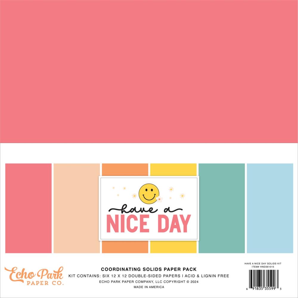 Echo Park Have A Nice Day 12 x 12 Solids Kit hnd361015