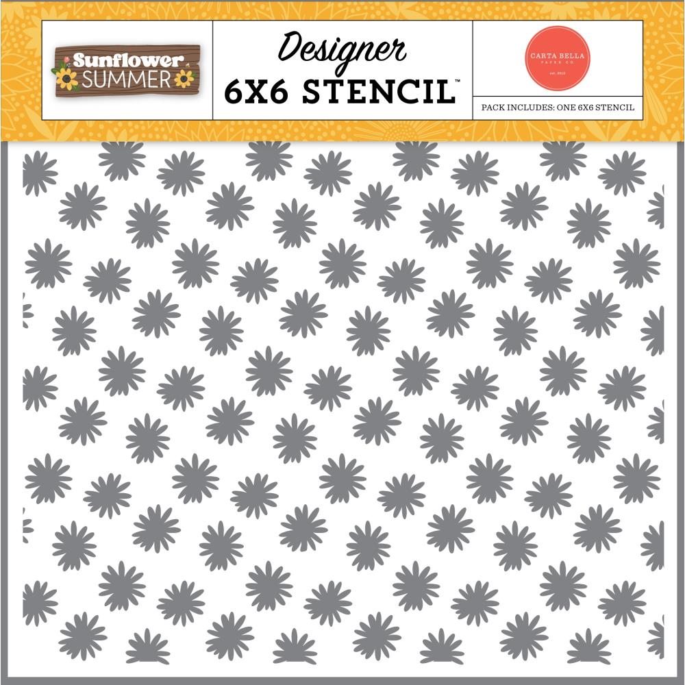 Carta Bella Always Shine Flowers 6 x 6 Stencil cbss368034