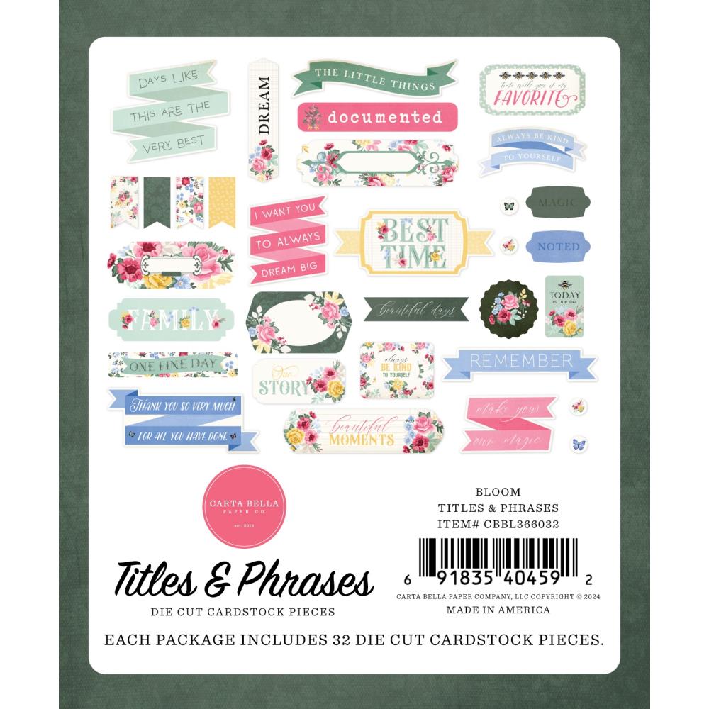 Carta Bella Bloom Titles And Phrases cbbl366032 Packaging View