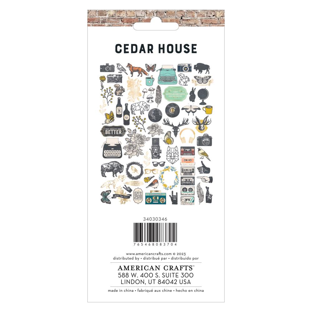 American Crafts Cedar House Icon Ephemera Pack 34030346 back
