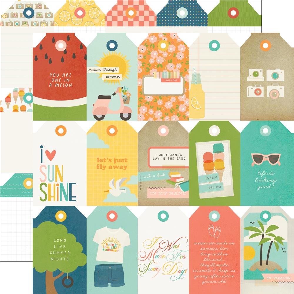Simple Stories Summer Snapshots 12 x 12 Collection Kit 22000 Tags Elements