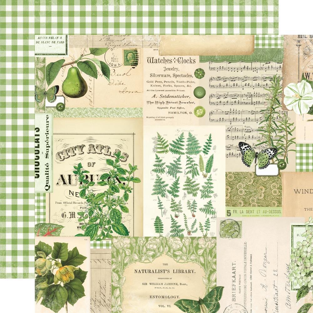 Simple Stories Vintage Essentials Color Palette 12 x 12 Collector's Kit 22201 Green Collage