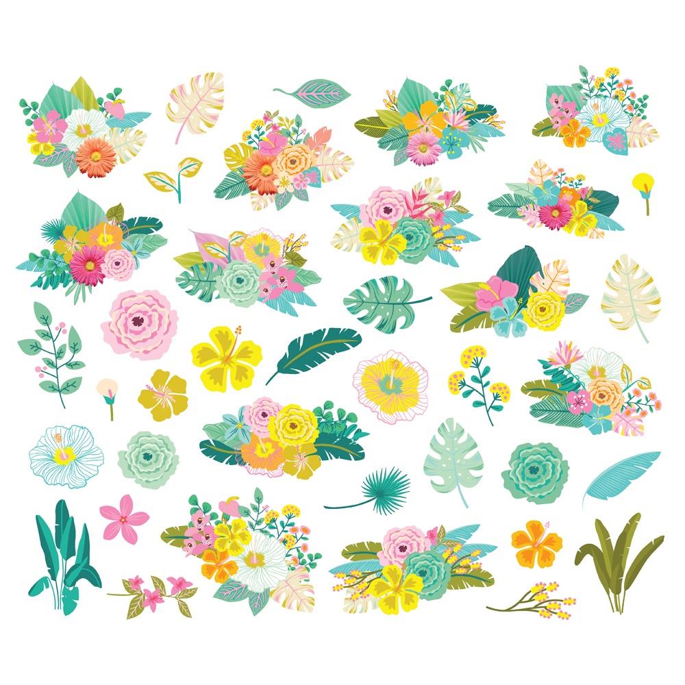 Simple Stories Just Beachy Floral Bits And Pieces 22320 Detailed Product View