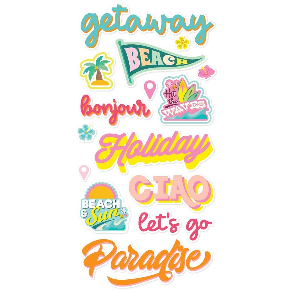 Simple Stories Just Beachy Foam Stickers 22326 Detailed View