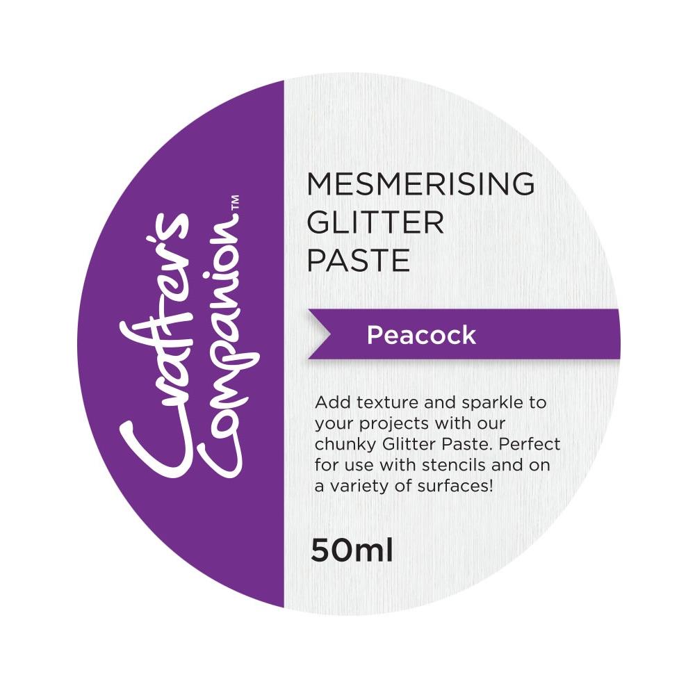 Crafter's Companion Peacock Mesmerising Glitter Paste cc-mme-chglp-peac lid
