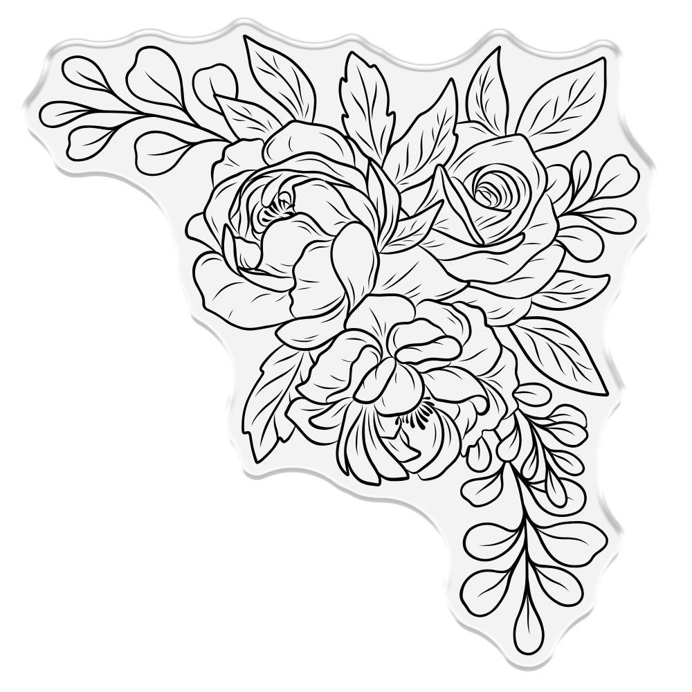 Crafter's Companion Blossoming Corner Clear Stamp s-fe-ca-st-blco Detailed Product View