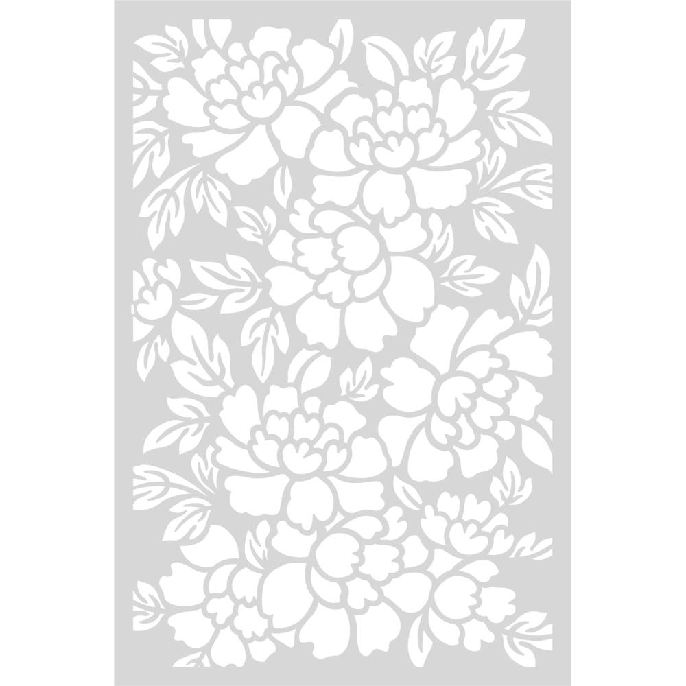 Crafter's Companion Perfect Peonies 4 x 6 Stencil s-fe-sten4-pepe Detailed Product Image