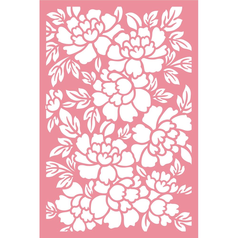 Crafter's Companion Perfect Peonies 4 x 6 Stencil s-fe-sten4-pepe Image Detail