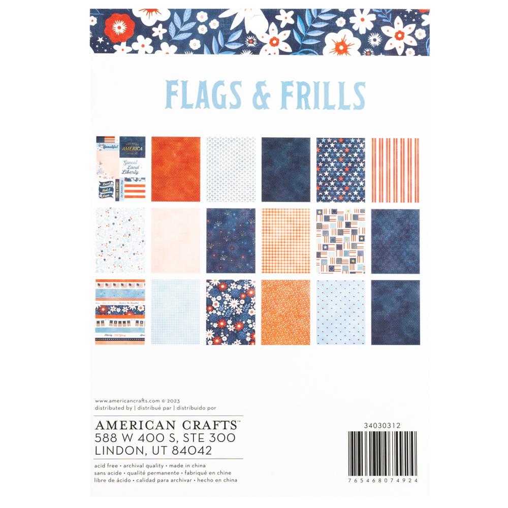 American Crafts Flags And Frills 6 x 8 Paper Pad 34030312 back