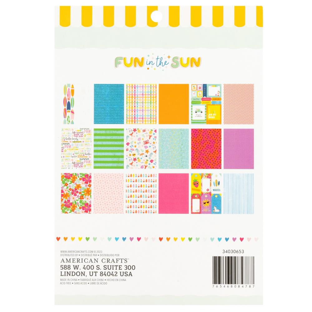 American Crafts Fun In The Sun 6 x 8 Paper Pad 34030653 back