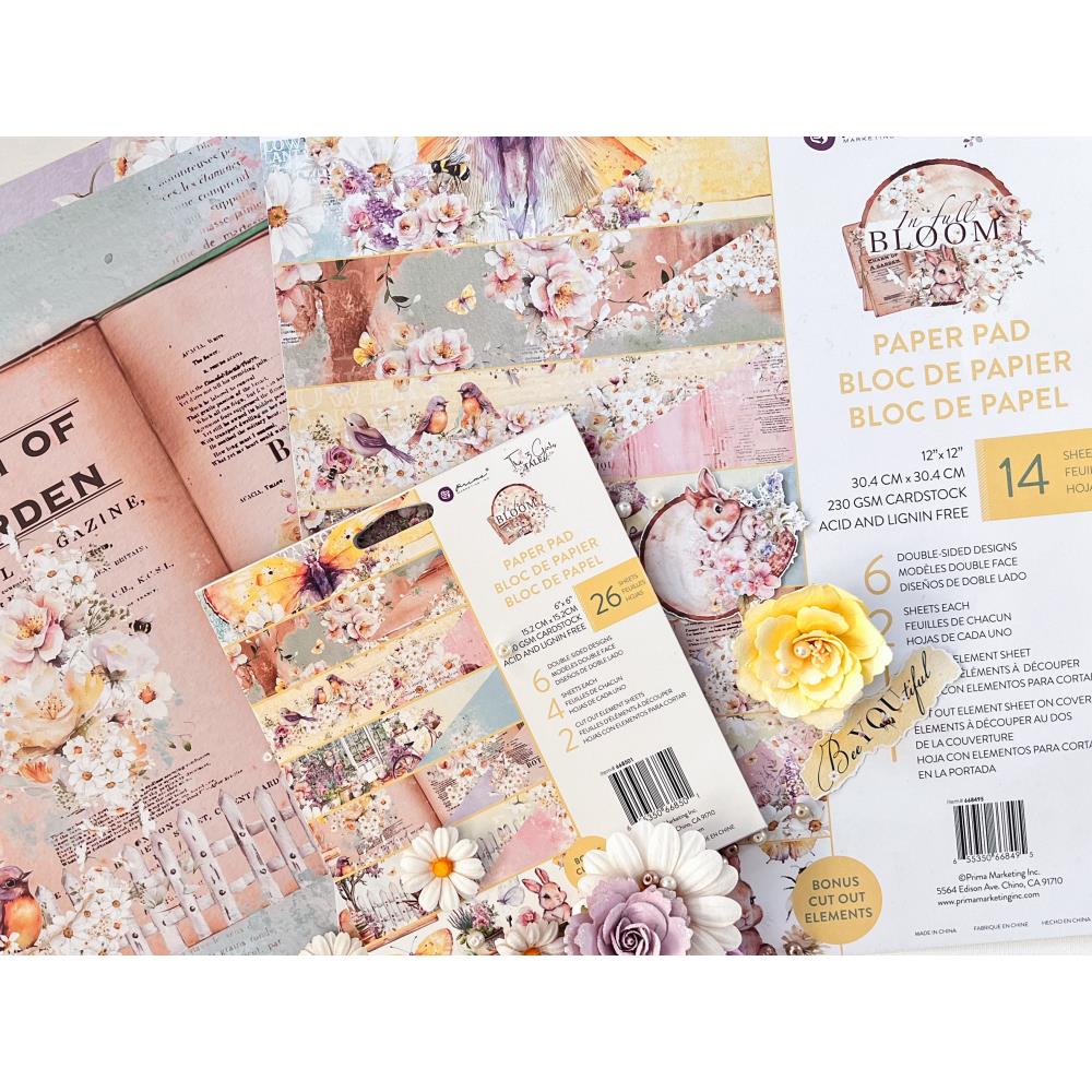 Prima Marketing In Full Bloom 6 x 6 Paper Pad 668501 Spring Layout