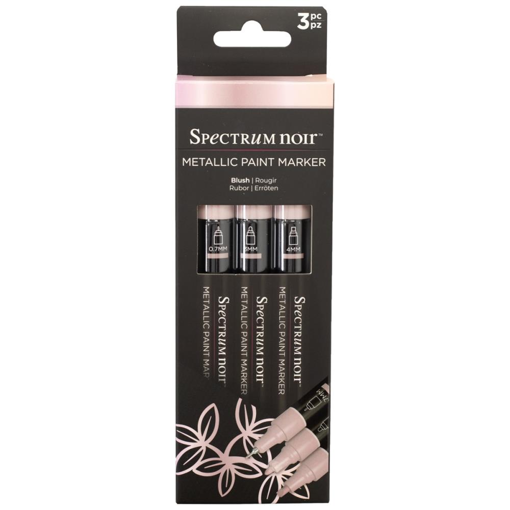 Spectrum Noir Blush Metallic Paint Markers 3 Pack sn-mtpm-blu3