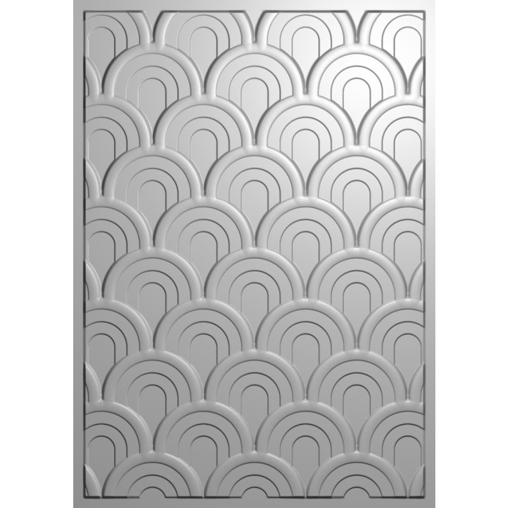 Crafter's Companion Seamless Scallops 5 x 7 3D Embossing Folder cc-ef5-3d-sesc Detailed Product View