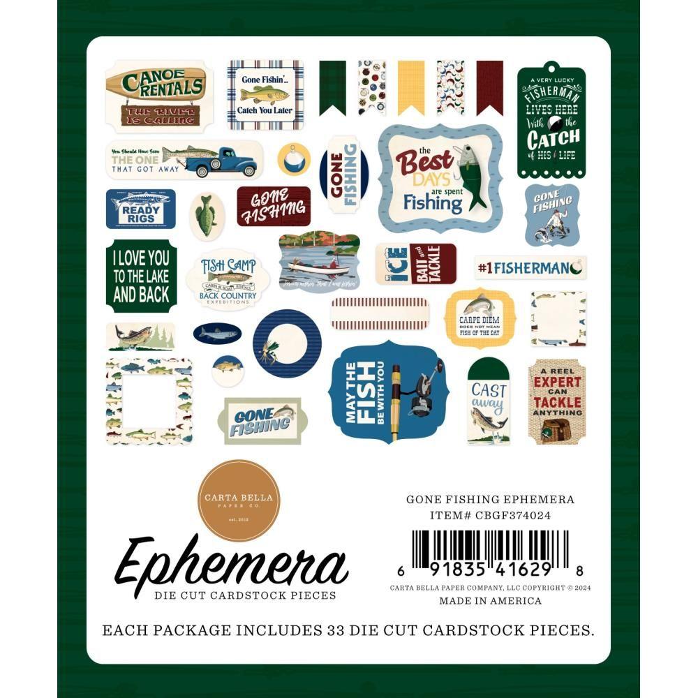 Carta Bella Gone Fishing Ephemera cbgf374024 Packaging Image