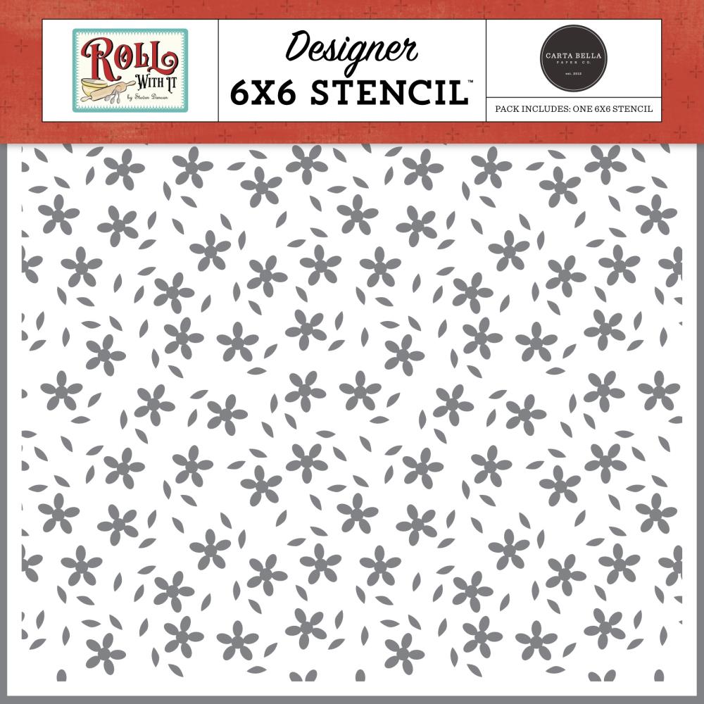 Carta Bella Fill My Heart Floral 6 x 6 Stencil cbr378034