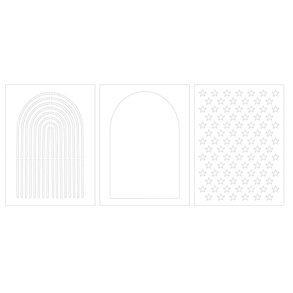 American Crafts Vicki Boutin Bold And Bright Arches Stencil Pack 34026044 product