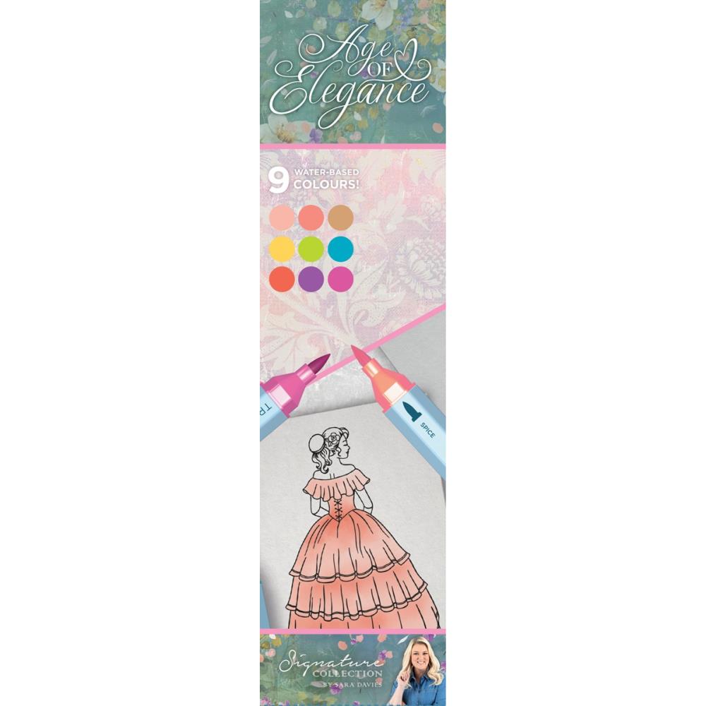 Crafter's Companion Age of Elegance TriColour Aqua Pens ss-aoe-tcaq