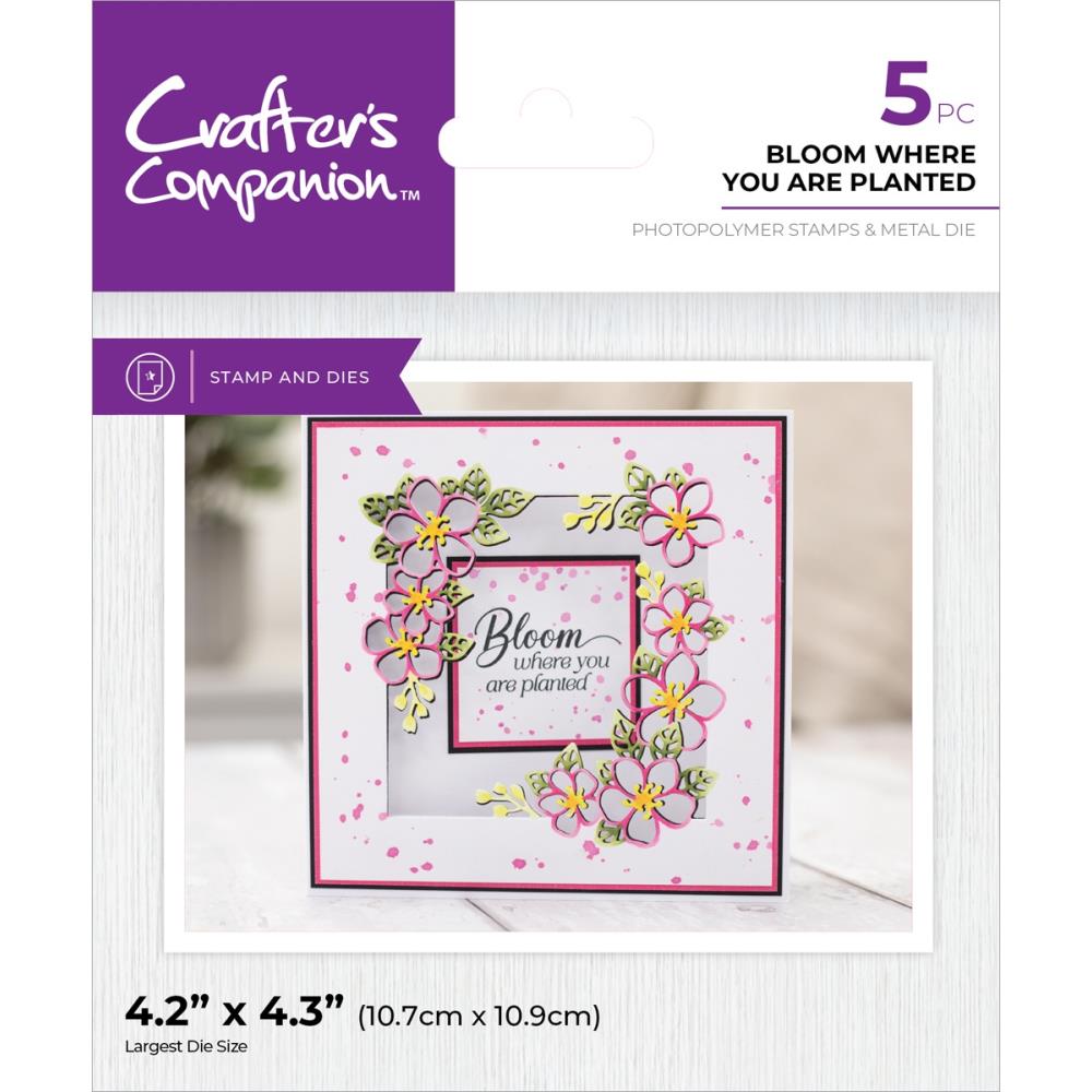 Crafter's Companion Bloom Where You Are Planted Stamp And Die Set cc-std-bwyap