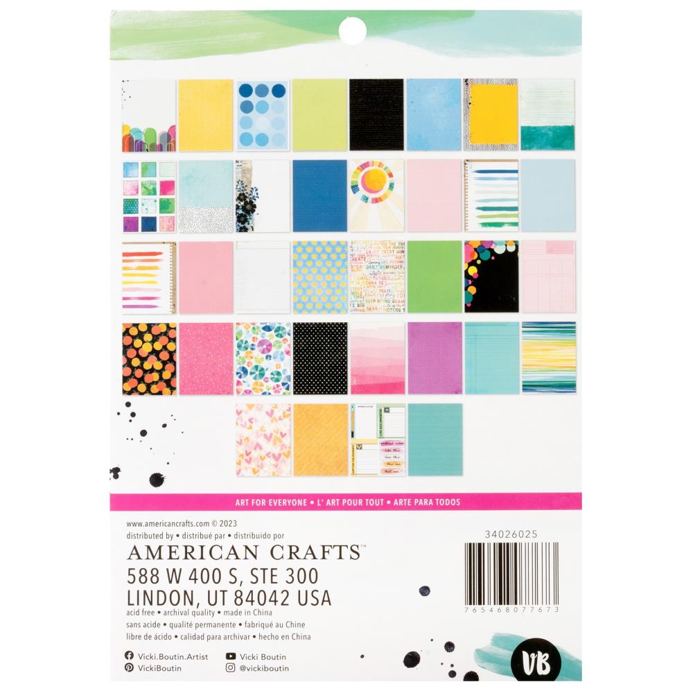 American Crafts Vicki Boutin Bold And Bright 6 x 8 Paper Pad 34026025 backer