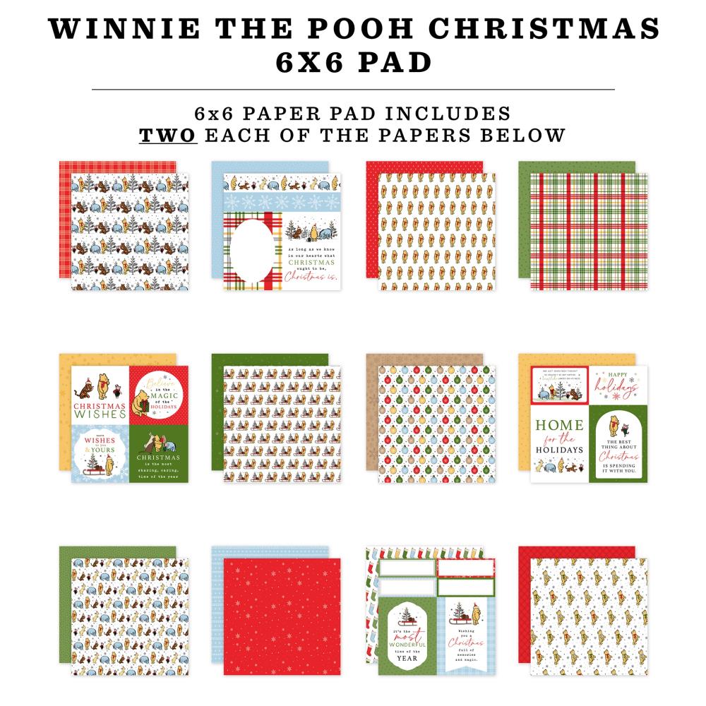 Echo Park Winnie The Pooh Christmas 6 x 6 Paper Pad wpc386023 Detailed Product Images