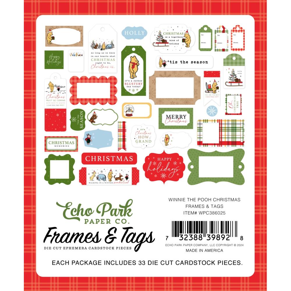 Echo Park Winnie The Pooh Christmas Frames And Tags wpc386025 Product Image