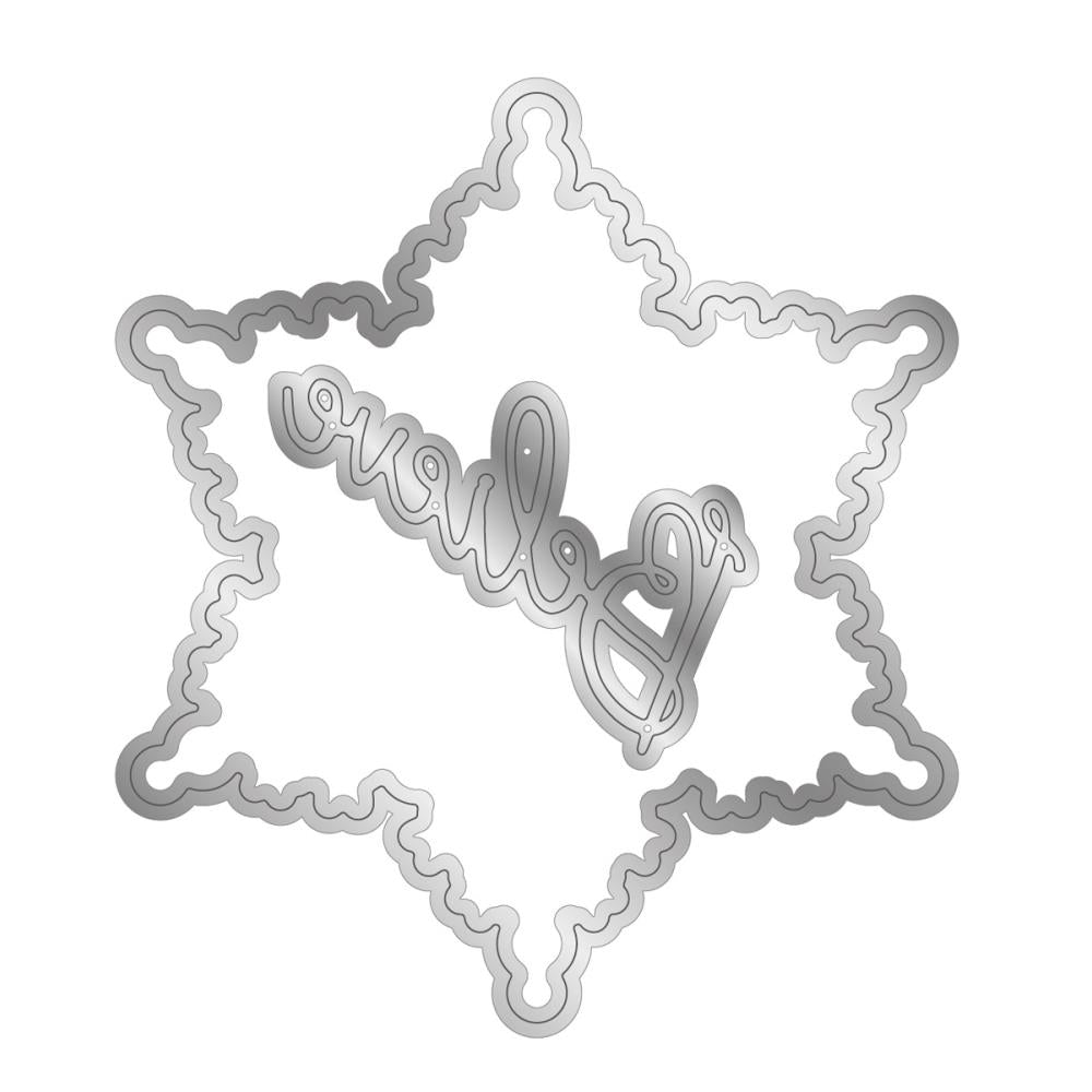Crafter's Companion Snowflake Stamp, Die, And Stencil Set cc-std-sten-snf Detailed View
