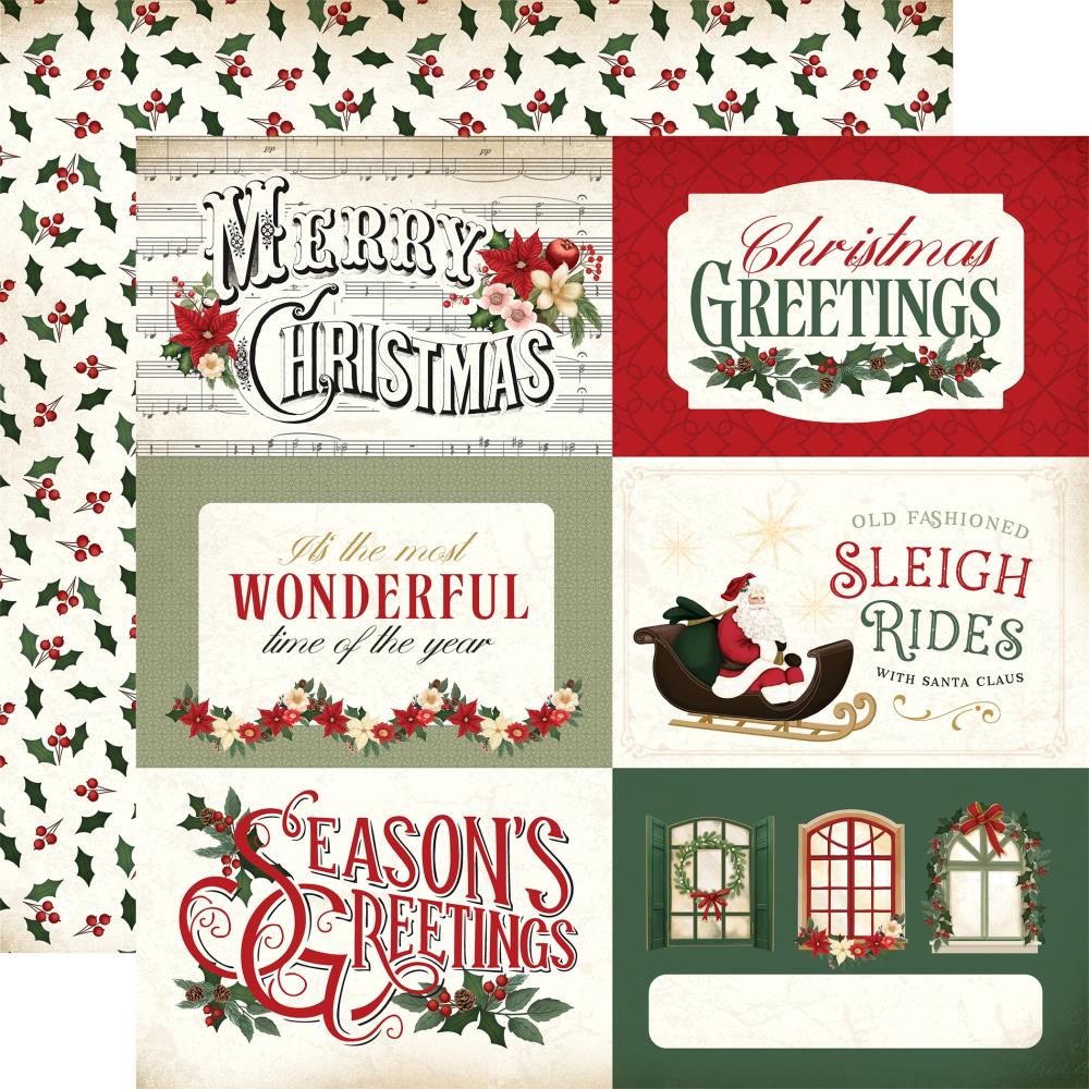 Carta Bella A Vintage Christmas 12 x 12 Collection Kit cbvc384016 6X4 Journaling Cards