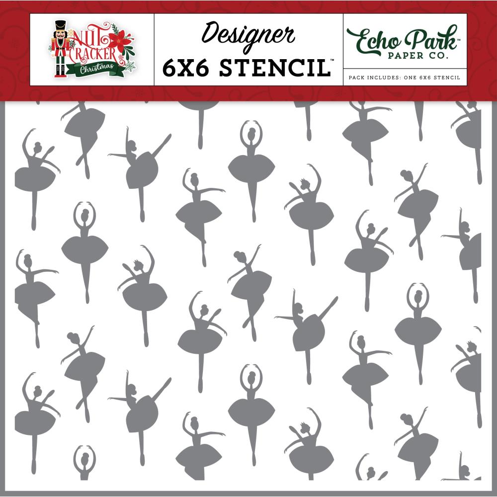 Echo Park Nutcracker Christmas Ballerina 6 x 6 Stencil nc387033