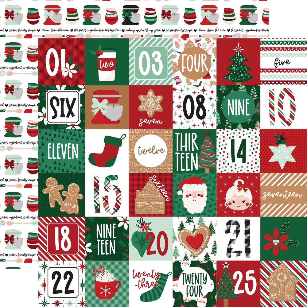 Echo Park Baking Spirits Bright 12 x 12 Collection Kit bsb388016 2X2 Journaling Cards