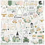 Echo Park Marry Me 12 x 12 Collection Kit mry400016 Cardstock Stickers