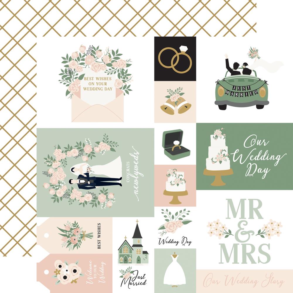 Echo Park Marry Me 12 x 12 Collection Kit mry400016 Multi Journaling Cards