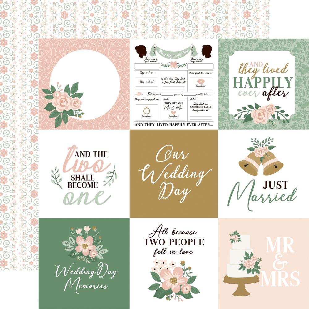 Echo Park Marry Me 12 x 12 Collection Kit mry400016 4X4 Journaling Cards