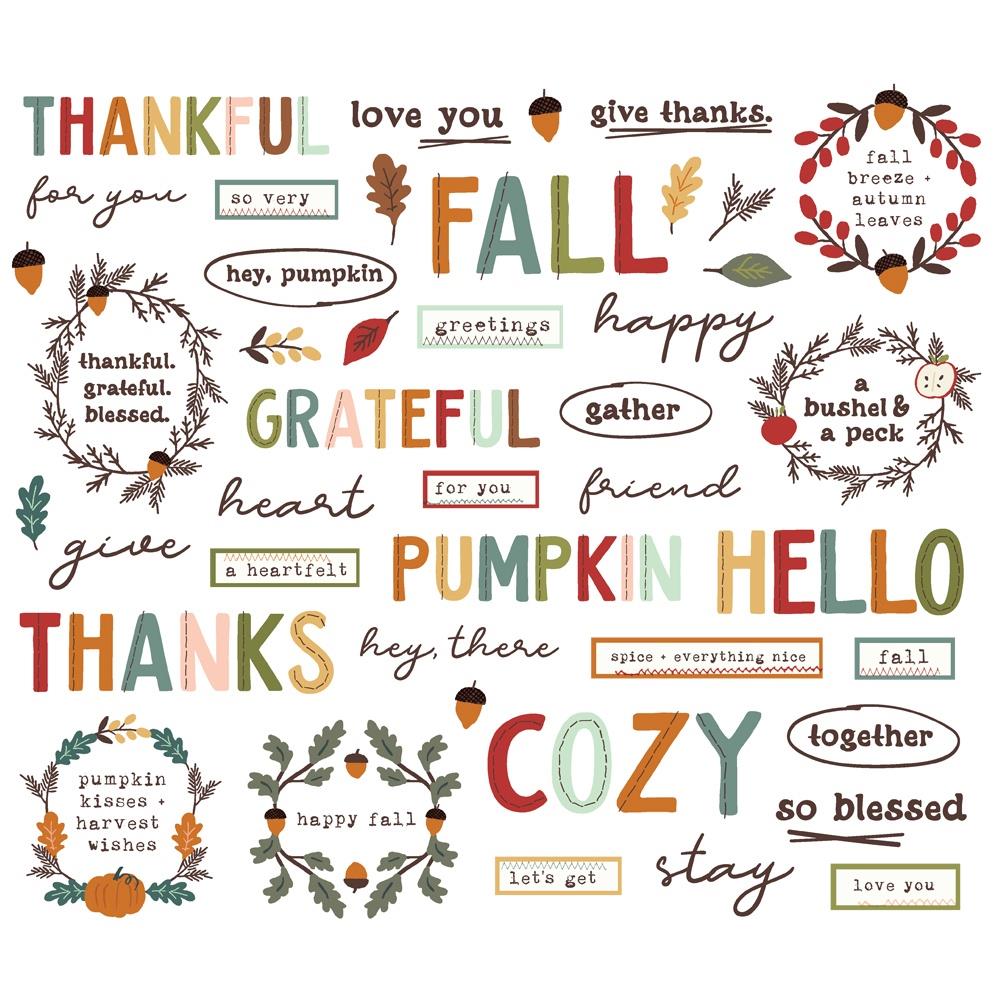 Simple Stories Cider And Donuts Sentiment Bits And Pieces 22921 Autumn Sentiments
