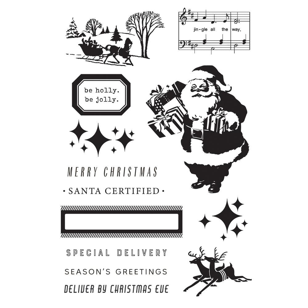Simple Stories Vintage Holly Jolly Clear Stamps 23316 Detailed Image