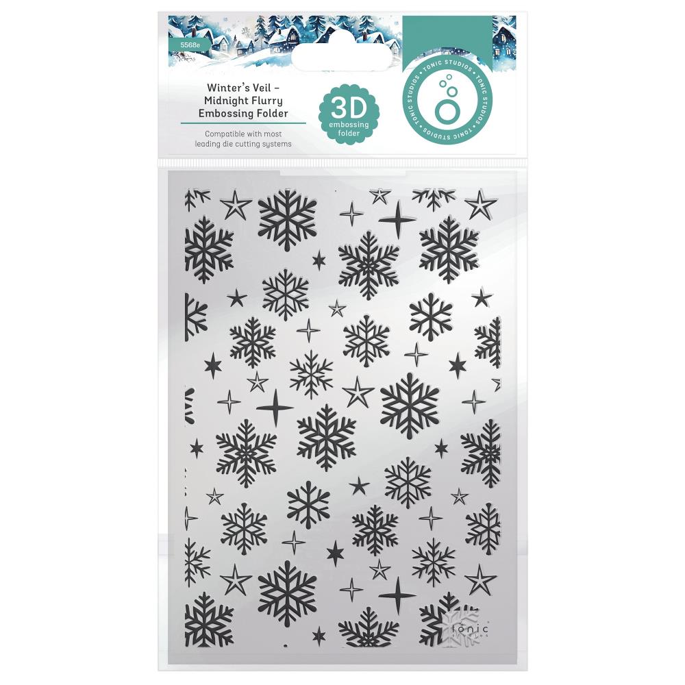 Tonic Midnight Flurry Embossing Folder Winter's Veil 5568e