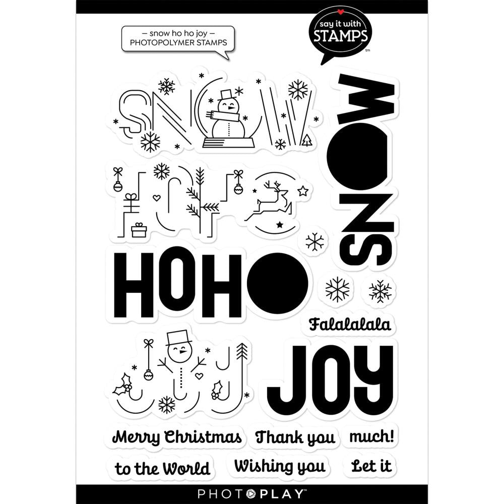 PhotoPlay Iconic Snow Ho Ho Ho Joy Clear Stamps sis4553