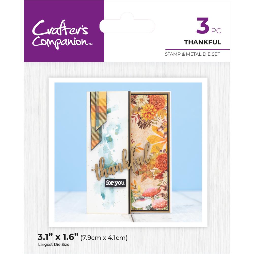 Crafter's Companion Thankful Stamps And Die Set cc-tgc-std-than