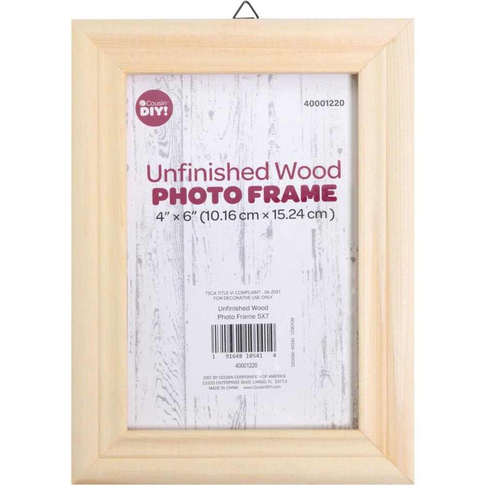Cousin DIY 4 x 6 Unfinished Wood Photo Frame 40001220