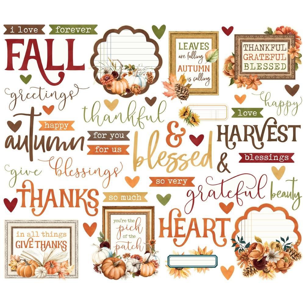 Simple Stories Vintage Autumn Breeze Sentiment Bits And Pieces 25132 Fall Sentiments