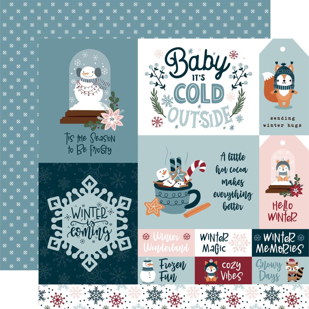 Echo Park Winter Fun 12 x 12 Collection Kit wf468016 Multi Journaling Cards