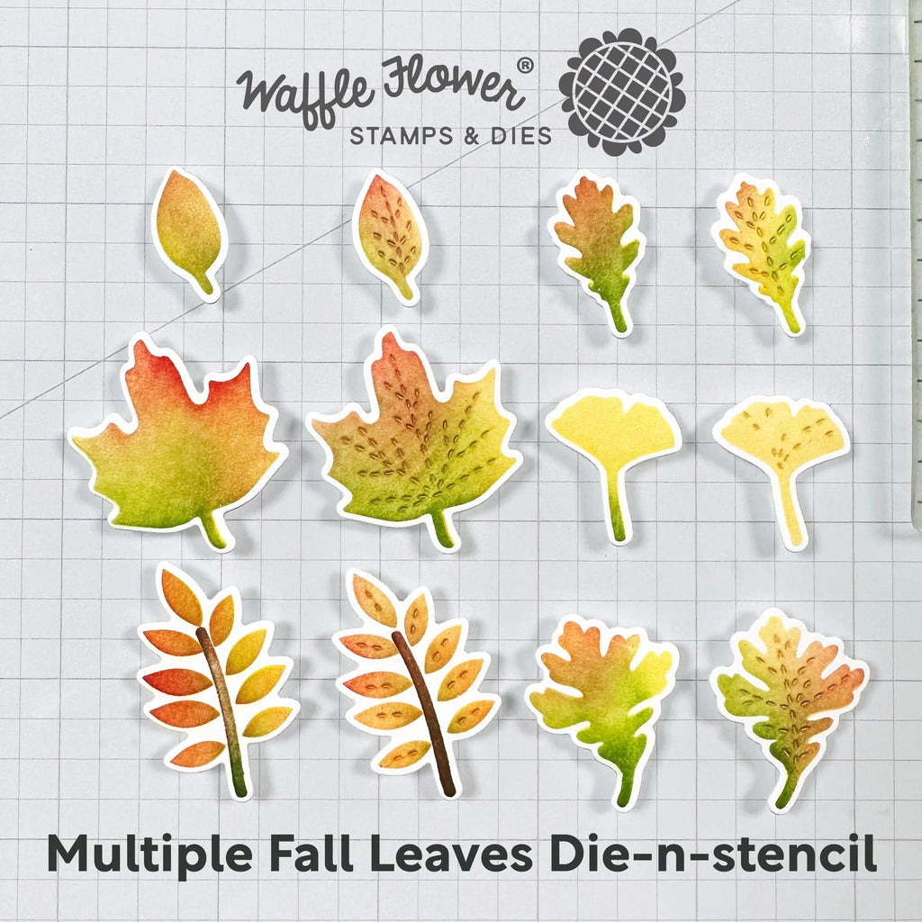 Waffle Flower Multiple Fall Leaves Die n Stencils 421548 product image