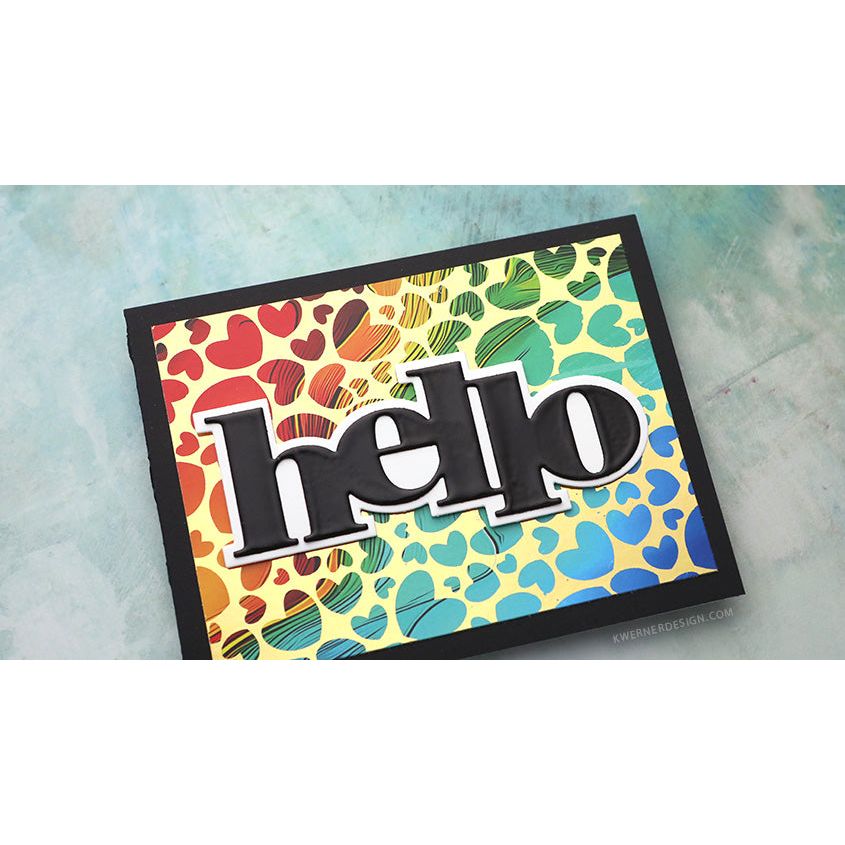 Pink and Main Polka Hearts Foilable Panels pmf174 hello | color-code:ALT01