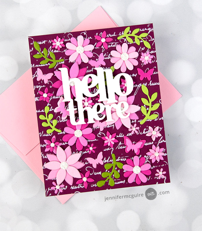 Hero Arts White Collage Backgrounds Part 2 Hero Transfer Rub Ons rt128 hello there | color-code:ALT01