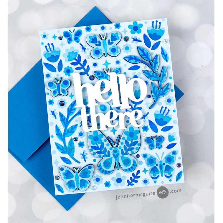 Ranger Perfect Pearls Blue Hydrangea Powder ppp71068 Hello There Card | color-code:ALT01