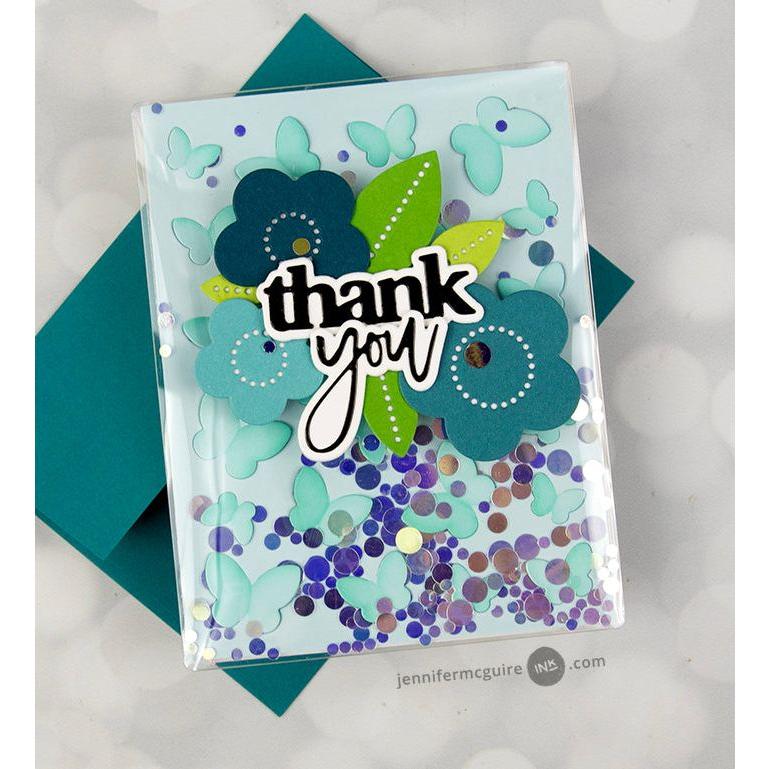 Waffle Flower Pop Up Butterflies Panel Die 421327 thank you