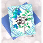 Pinkfresh Studio Diagonal Plaid And Plaid Press Plates Bundle Floral Smiling Card | color-code:ALT05