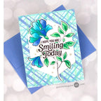 Pinkfresh Studio Diagonal Plaid Press Plates 245124 Floral Smiling Card | color-code:ALT05