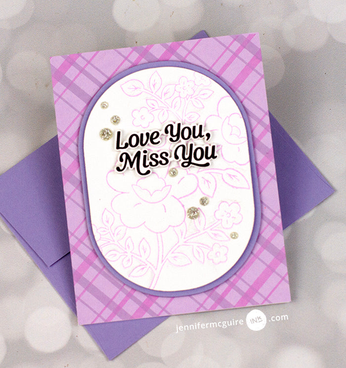 Pinkfresh Studio Never Give Up Press Plate 242424 Love You Purple Card | color-code:ALT04